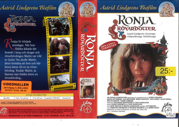 RONJA RÖVARDOTTER (vhs-omslag)