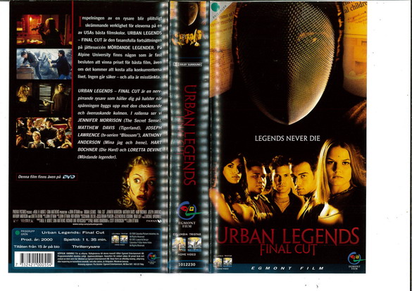 URBAN LEGENDS:FINAL CUT (VHS)