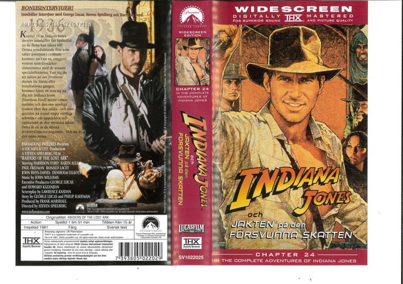 INDIANA JONES OCH JAKTEN PÅ DEN FÖRSVUNNA SKATTEN (VHS) RÖD
