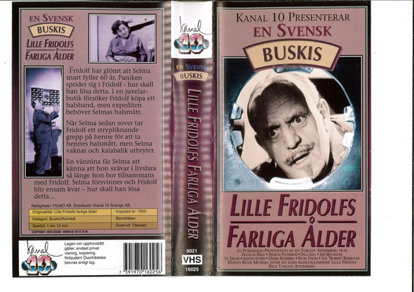 LILLE FRIDOLF FARLIGA ÅLDER (VHS) NY