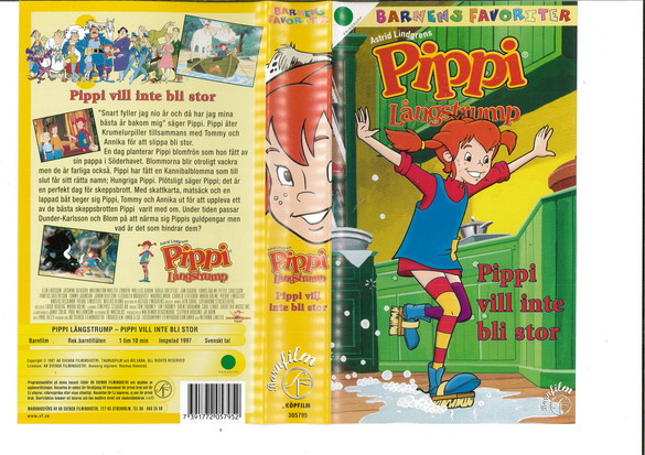 PIPPI LINGSTRUMP: PIPPI VILL INTE BLI STOR (VHS)