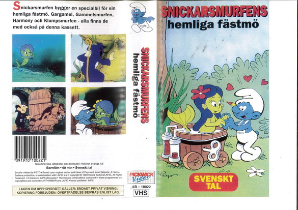 SNICKARSMURFENS HEMLIGA FÄSTMÖ (VHS)