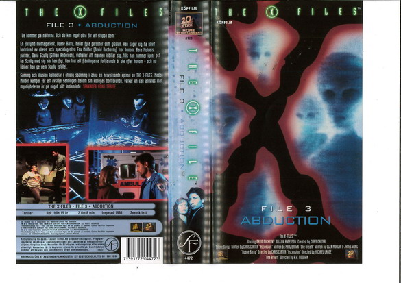 X-FILES: File 3 ABDUCTION (VHS) ny