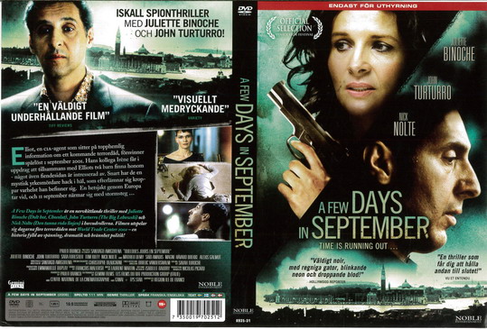 A FEW DAYS IN SEPTEMBER (DVD OMSLAG)