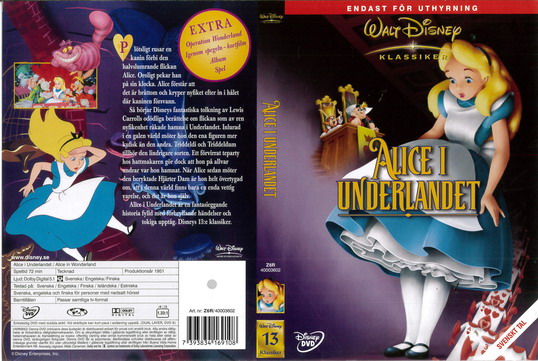 ALICE I UNDERLANDET (DVD OMSLAG)