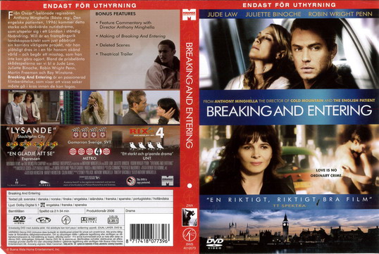 BREAKING AND ENTERING (DVD OMSLAG)