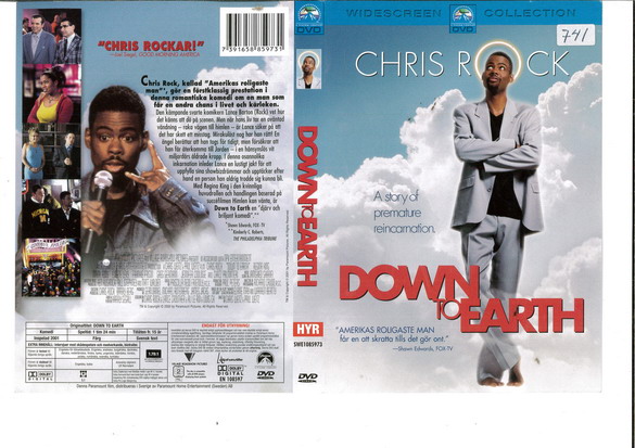 DOWN TO EARTH (DVD OMSLAG)