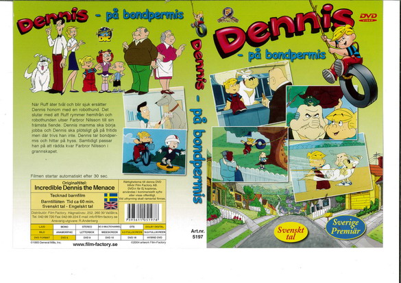 DENNIS - PÅ BONDPERMIS (DVD OMSLAG)