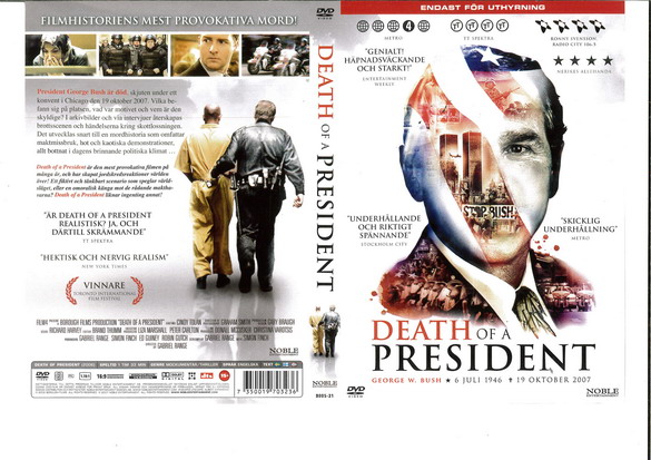 DEATH OF A PRESIDENT (DVD OMSLAG)