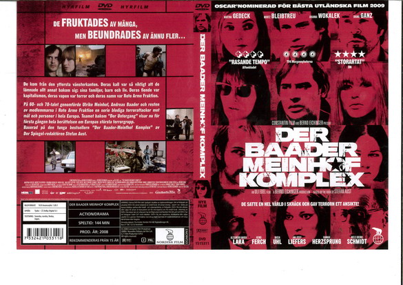 DER BAADER MEINHOF KOMPLEX (DVD OMSLAG)