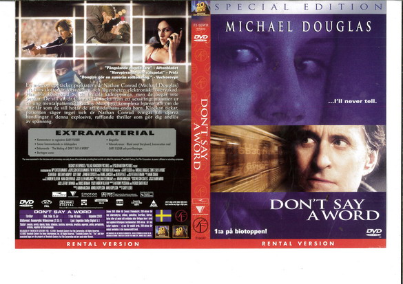 DON\'T SAY A WORD (DVD OMSLAG)