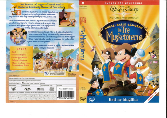 DE TRE MUSKETÖRERNA (DVD OMSLAG)