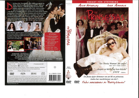 EN PRINSESSAS DAGBOK (DVD OMSLAG)