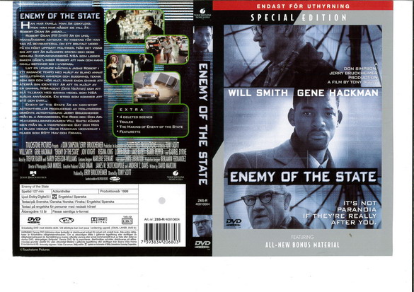ENEMY OF THE STATE (DVD OMSLAG)