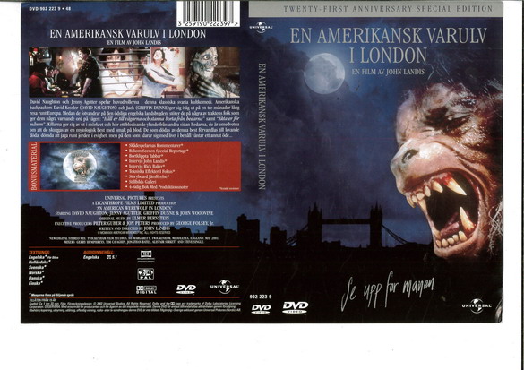 EN AMERIKANSK VARULV I LONDON (DVD OMSLAG)