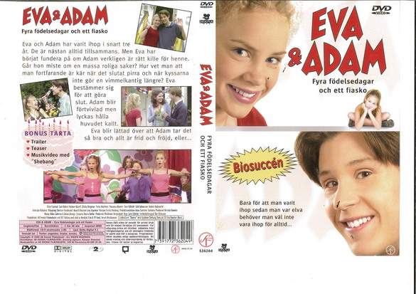 EVA & ADAM: FYRA FÖDELSEDAGAR OCH ETT FIASKO (DVD OMSLAG)