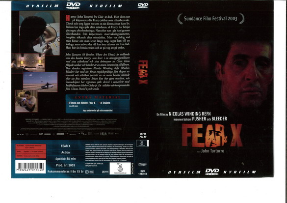 FEAR X (DVD OMSLAG)
