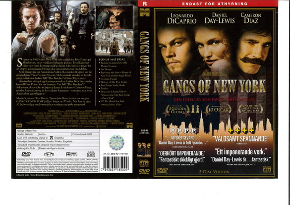 GANGS OF NEW YORK (DVD OMSLAG)