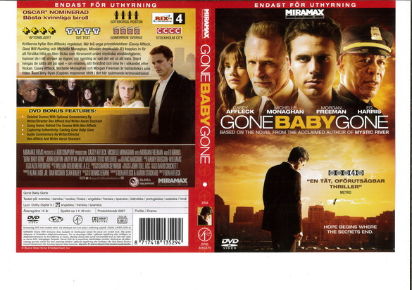 GONE BABY GONE (DVD OMSLAG)