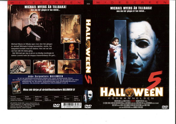 HALLOWEEN 5 - FÖRBANNELSEN (DVD OMSLAG)