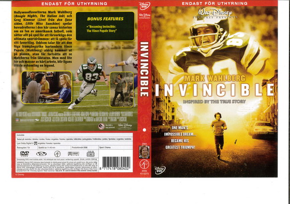 INVINCIBLE (2006) (DVD OMSLAG)