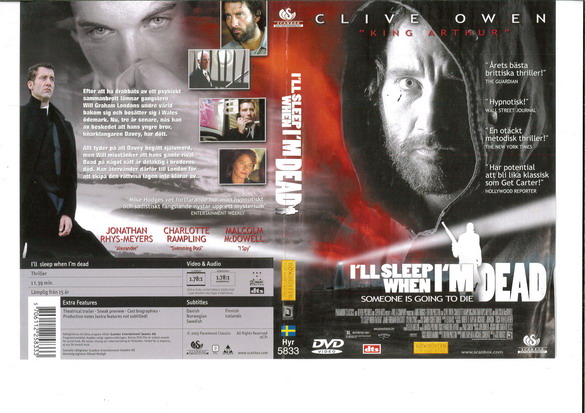 I'LL SLEEP WHEN I'M DEAD (DVD OMSLAG)