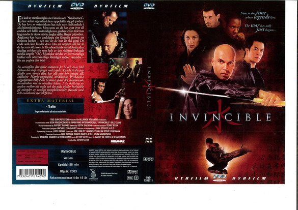 INVINCIBLE (2003) (DVD OMSLAG)