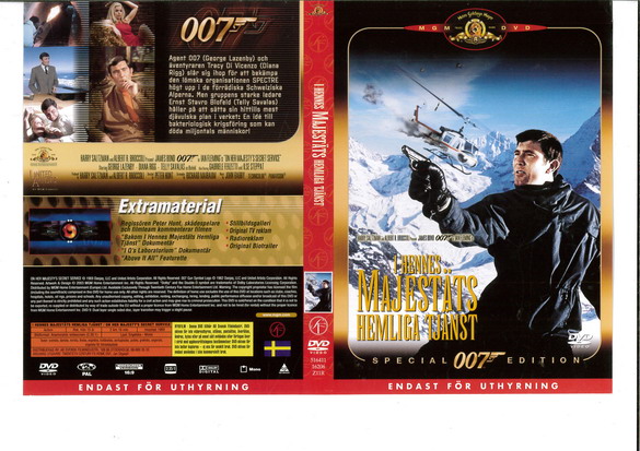 I HENNES MAJESTÄTS HEMLIGA TJÄNST (DVD OMSLAG), Boa video