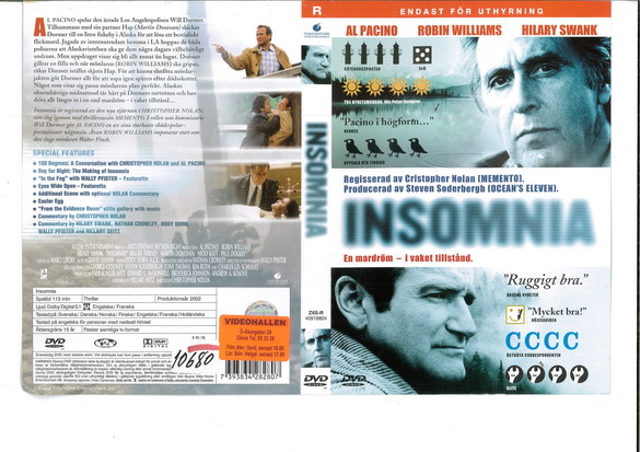 INSOMNIA (DVD OMSLAG)