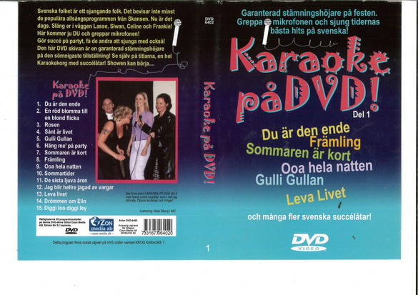 KARAOKE PÅ DVD DEL 1 (DVD OMSLAG)