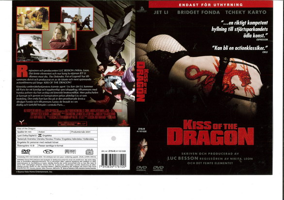 KISS OF THE DRAGON (DVD OMSLAG)