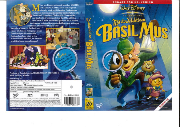 MÄSTERDETEKTIVEN BASIL MUS (DVD OMSLAG)