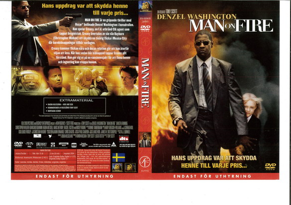 MAN ON FIRE (DVD OMSLAG)