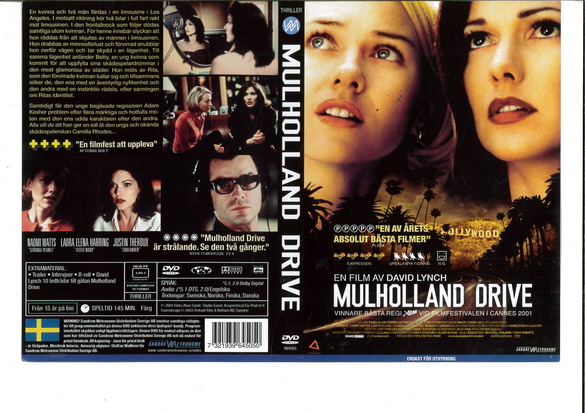 MULHOLLAND DRIVE (DVD OMSLAG)