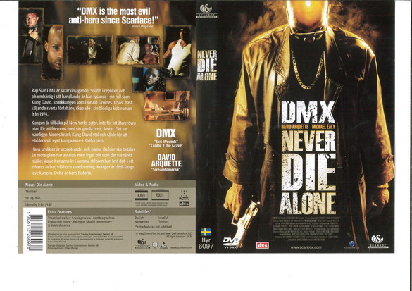 NEVER DIE ALONE (DVD OMSLAG)