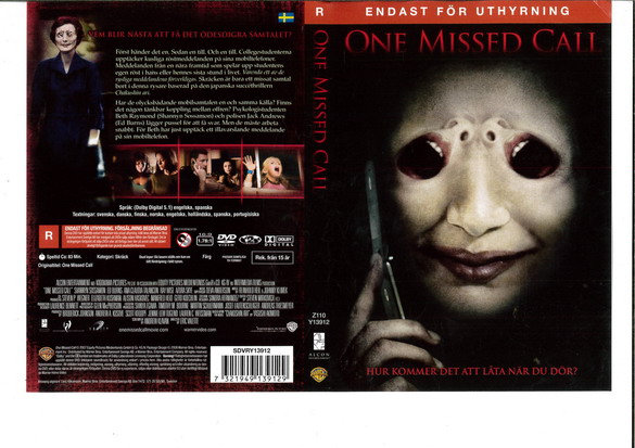 ONE MISSED CALL (2007) (DVD OMSLAG)