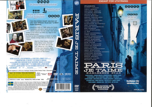 PARIS JE T'AIME (DVD OMSLAG)