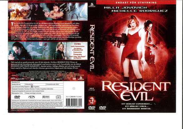 RESIDENT EVIL (DVD OMSLAG)