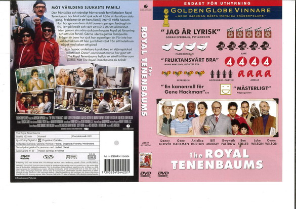 ROYAL TENENBAUMS (DVD OMSLAG)