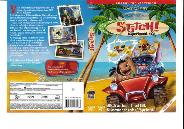 STITCH: EXPERIMENT 626 (DVD OMSLAG)