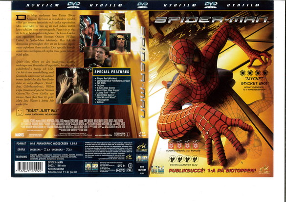 SPIDER-MAN (DVD OMSLAG)