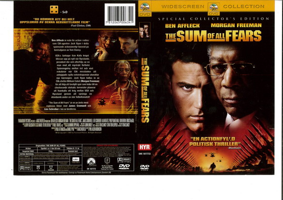 SUM OF ALL FEARS (DVD OMSLAG)