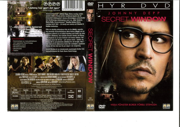 SECRET WINDOW (DVD OMSLAG)