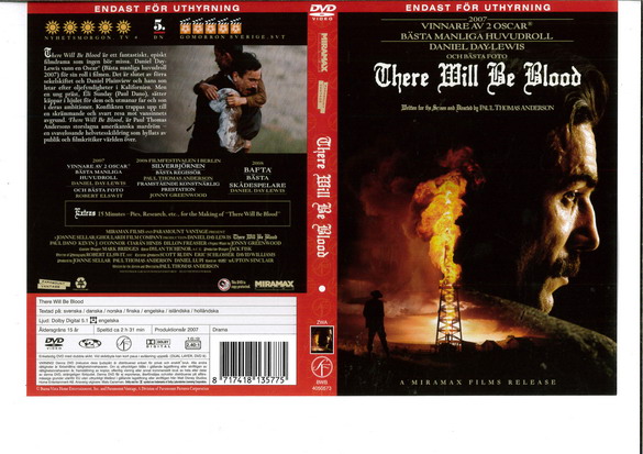 THERE WILL BE BLOOD (DVD OMSLAG)