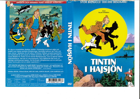 TINTIN I HAJSJÖN (DVD OMSLAG)