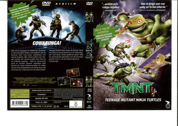 TEENAGE MUTANT NINJA TURTLES (DVD OMSLAG)