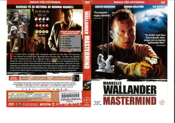 WALLANDER: MASTERMIND (DVD OMSLAG)