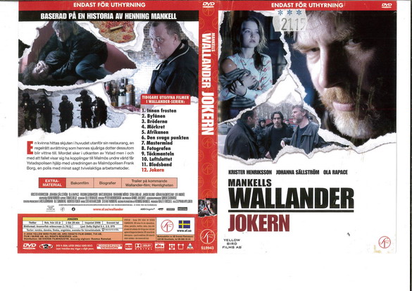 WALLANDER: JOKERN (DVD OMSLAG)