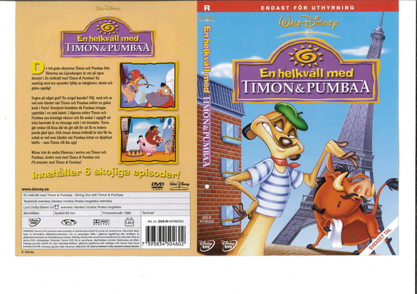 EN HELKVÄLL MED TIMON & PUMBAA (DVD OMSLAG)