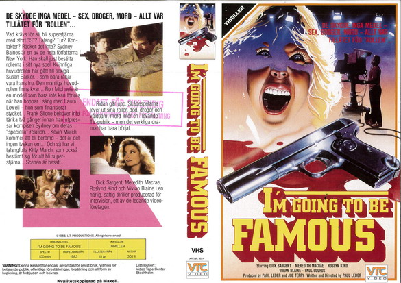 I\'M GOING TO BE FAMOUS (vhs omslag)
